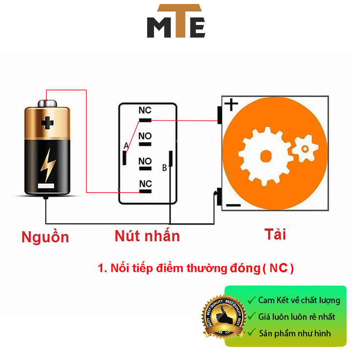 Nút nhấn giữ chống nước có LED 22mm 220V