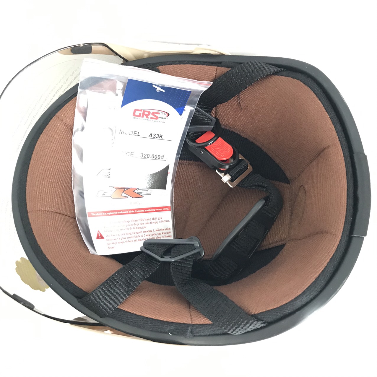 Mũ bảo hiểm nửa đầu kính chống lóa cao cấp – GRS A33K sữa – vòng đầu 56-58cm – Hàng chính hãng – Bảo hành 12 tháng