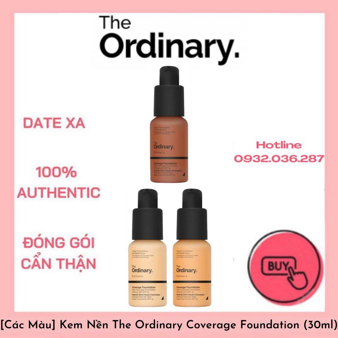 [Các Màu] Kem Nền The Ordinary Coverage Foundation (30ml)