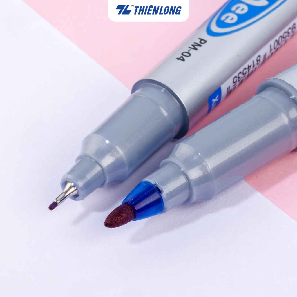 (1 Cây) Bút lông dầu 2 đầu nhỏ Thiên Long PM-04