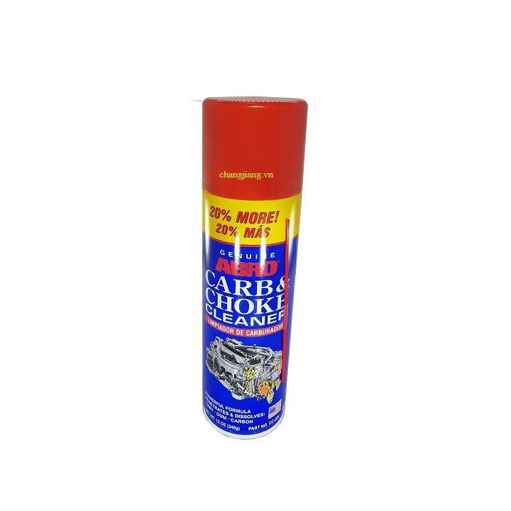 Chai xịt vệ sinh bình xăng con abro carb và choke cleaner 340g usa