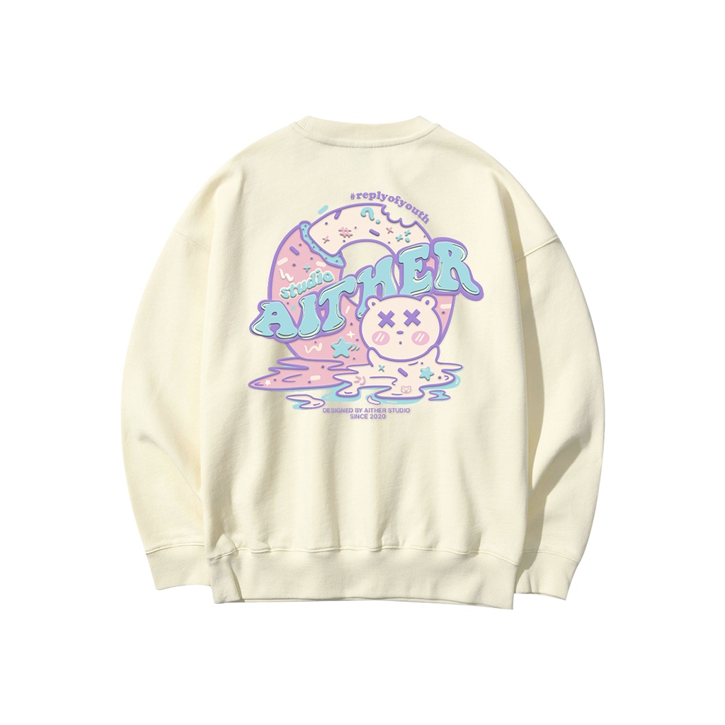 AITHER STUDIO Áo nỉ Sweater GẤU Donut Unisex form rộng