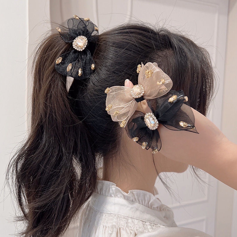 Dây Buộc Tóc Thắt Nơ Đính Đá Thời Trang Hàn Quốc
