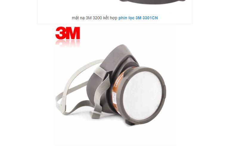 MẶT NẠ PHÒNG ĐỘC 3M 3200 + Pin lọc 3301K - 100