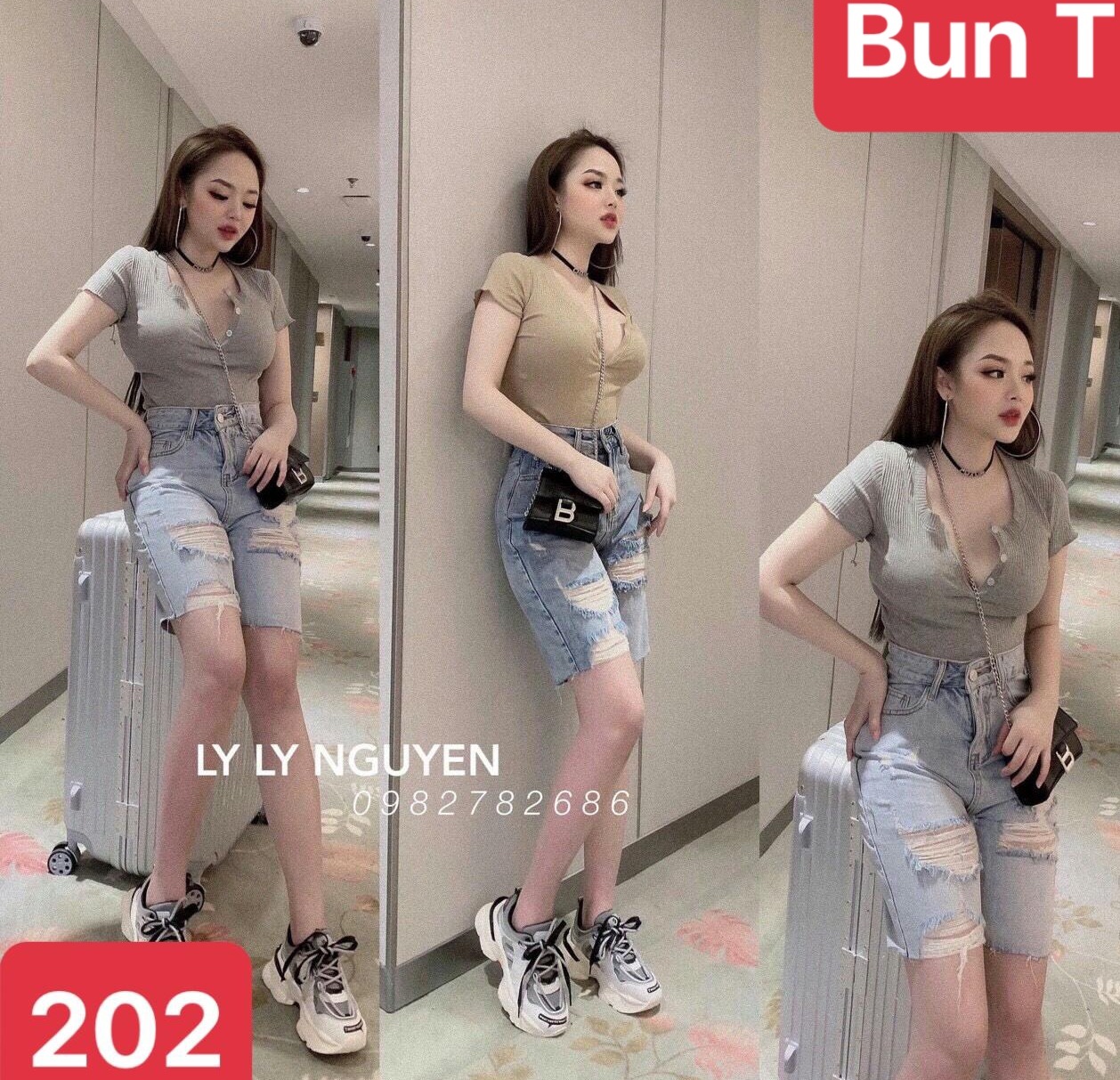 QUẦN SHORT SỌT JEAN LỬNG KIỂU NGỐ NỮ CHẤT BÒ XANH CẠP RÁCH 2 BÊN HÀN QUỐC VIP LƯNG CAO NÂNG MÔNG TT-202 - TRANG BUN FASHION