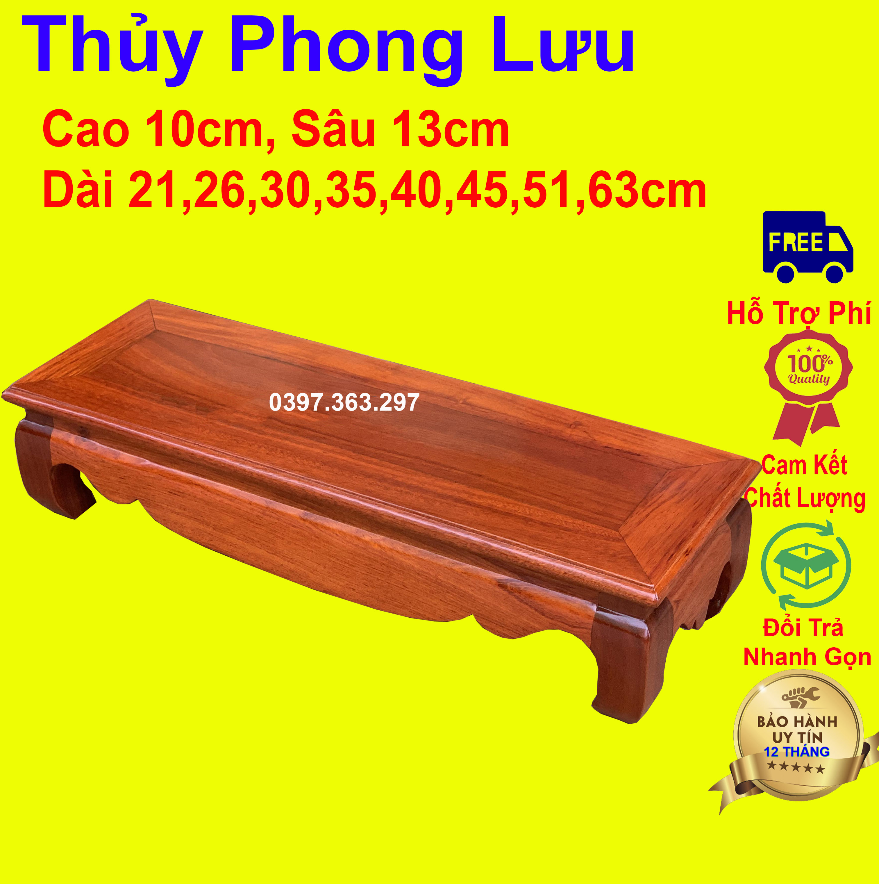 Đế khung ảnh gỗ hương,giá đỡ khung ảnh,Kỷ dài kê tượng thần tài cao 10x13cm