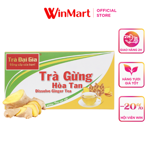 - trà gừng hòa tan đại gia hộp 200g/100g