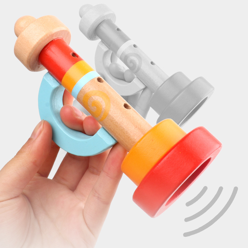 Kèn trumpet đồ chơi bằng gỗ cho bé