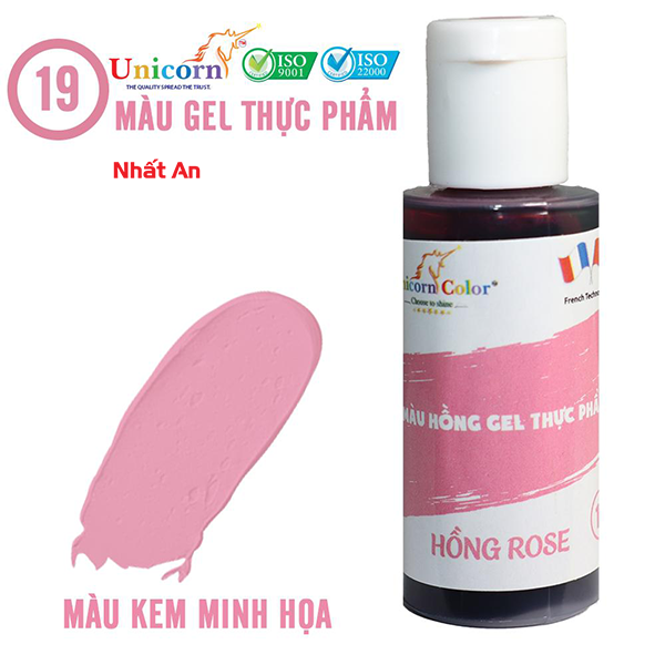 Màu gel thực phẩm hồng rose 28gr unicorn