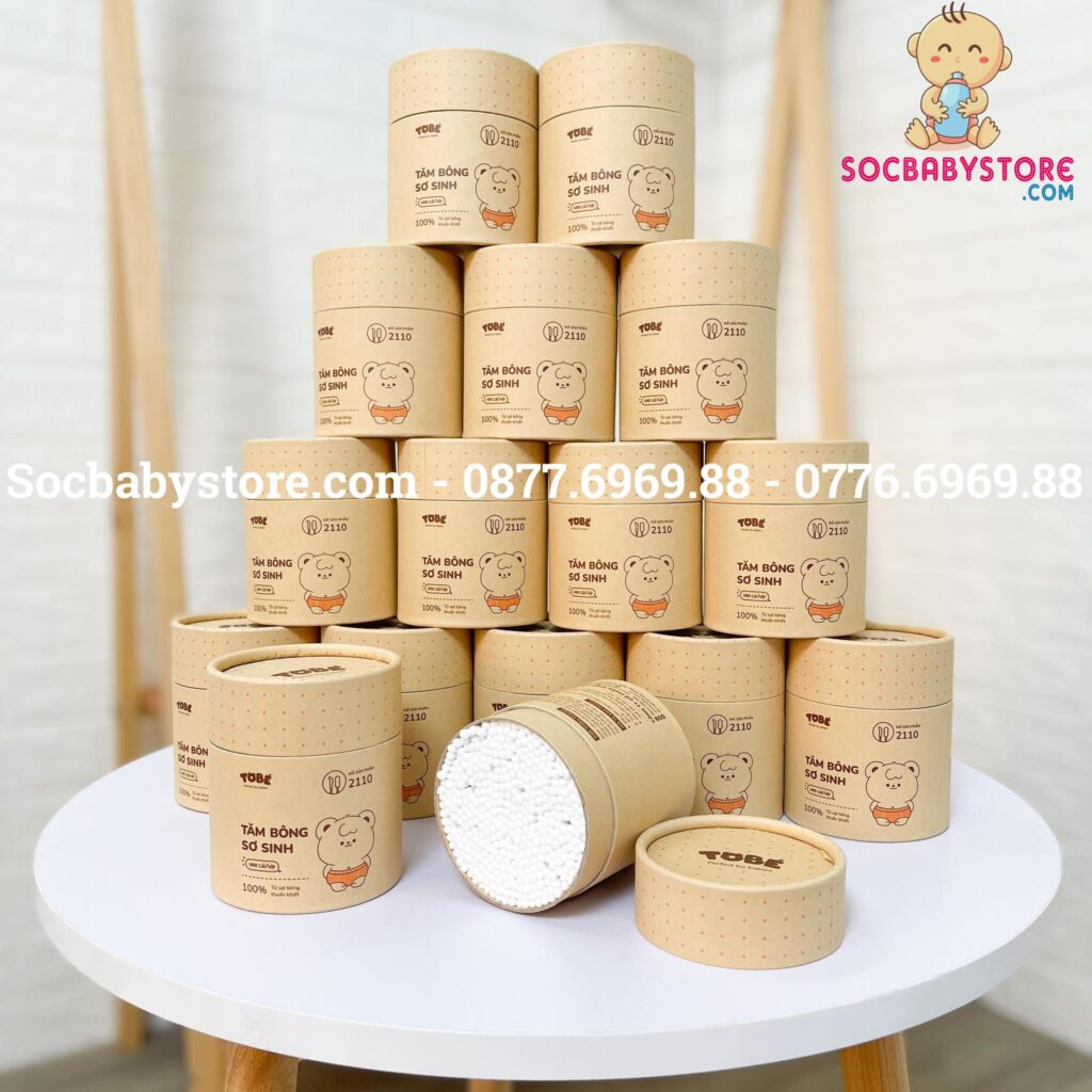Tăm bông sơ sinh ToBé - Hộp 400 cái