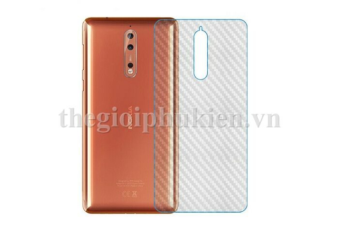 Miếng dán vân Carbon, các bon mặt lưng cho Nokia 8