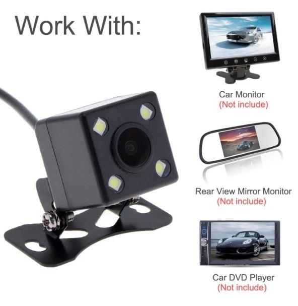 Camera Lùi Dành Cho Xe Oto 4 mắt LED vuông