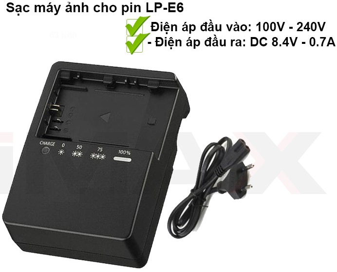 1 Sạc dây máy ảnh cho pin LP-E6