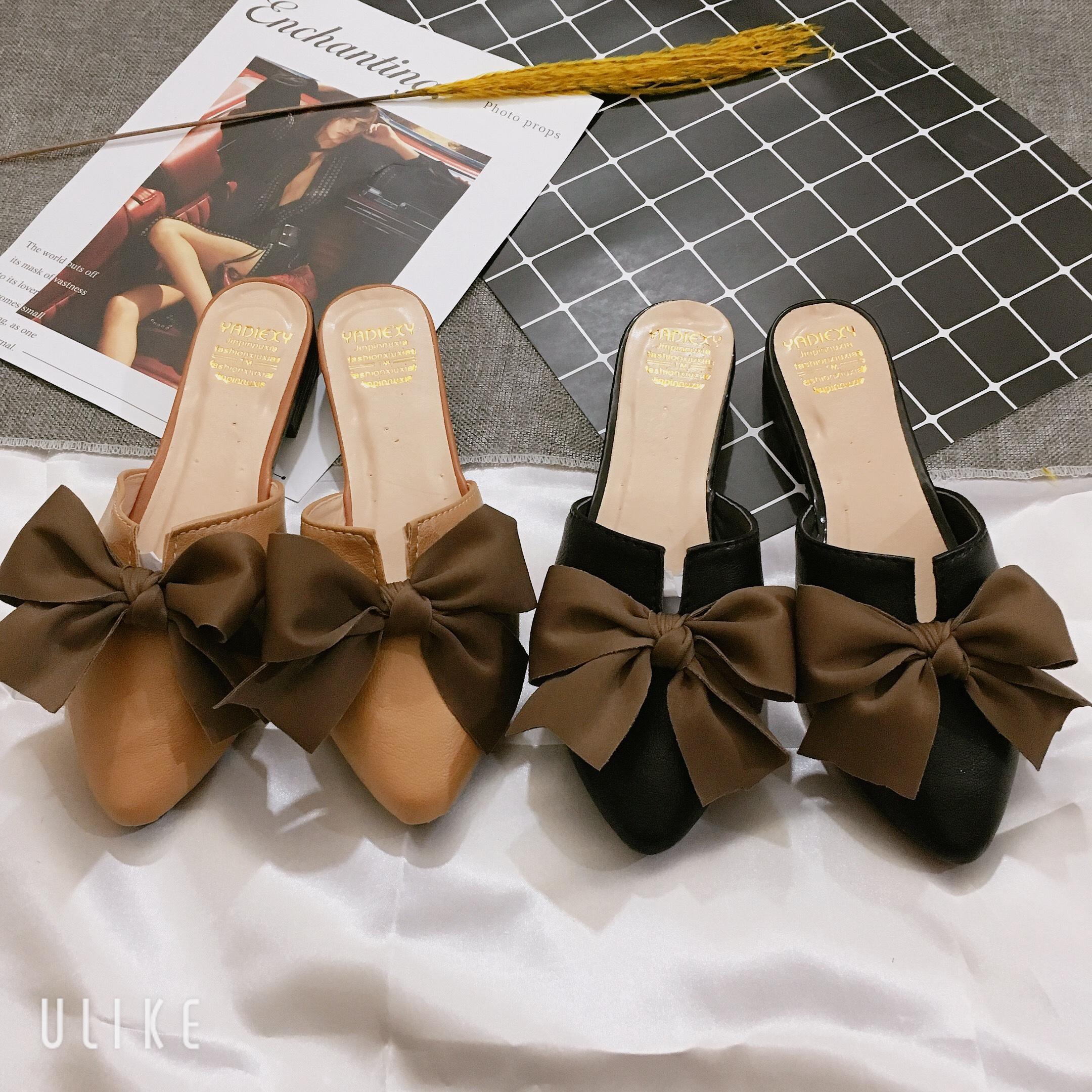 DÉP SỤC NƠ MŨI NHỌN DA SẦN HÀNG CAO CẤP CỰC ĐẸP SIÊU ĐIỆU ĐÀ [G272]