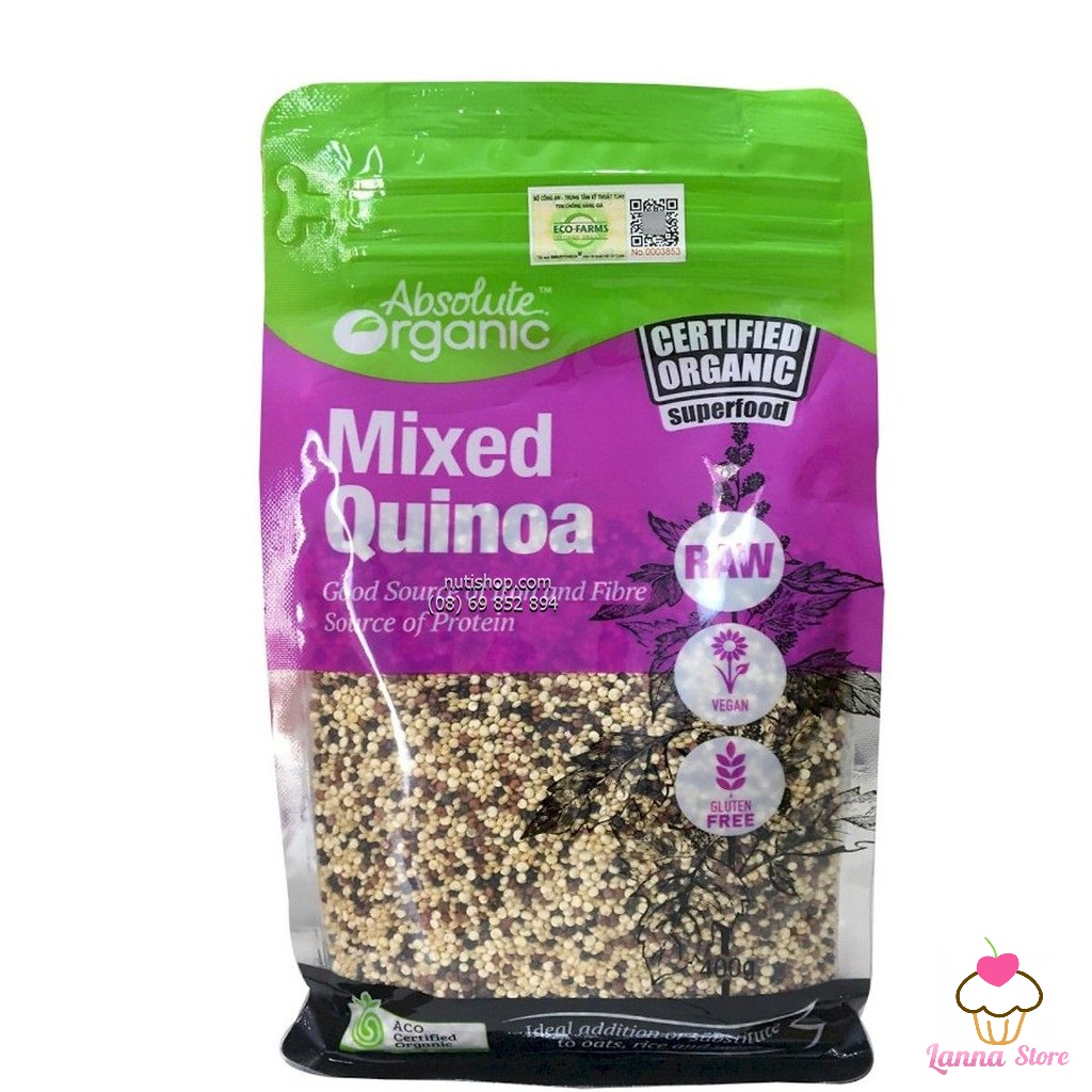 [HÀNG CHUẨN CHẤT LƯỢNG] Hạt diêm mạch Quinoa Mix Absolute Organic 400gram