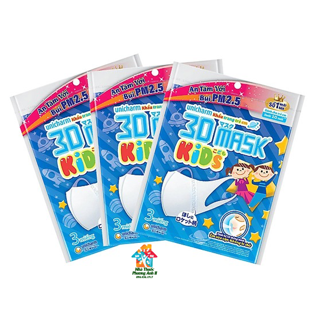 [HCM]Khẩu trang trẻ em 3D Kid Unicharm