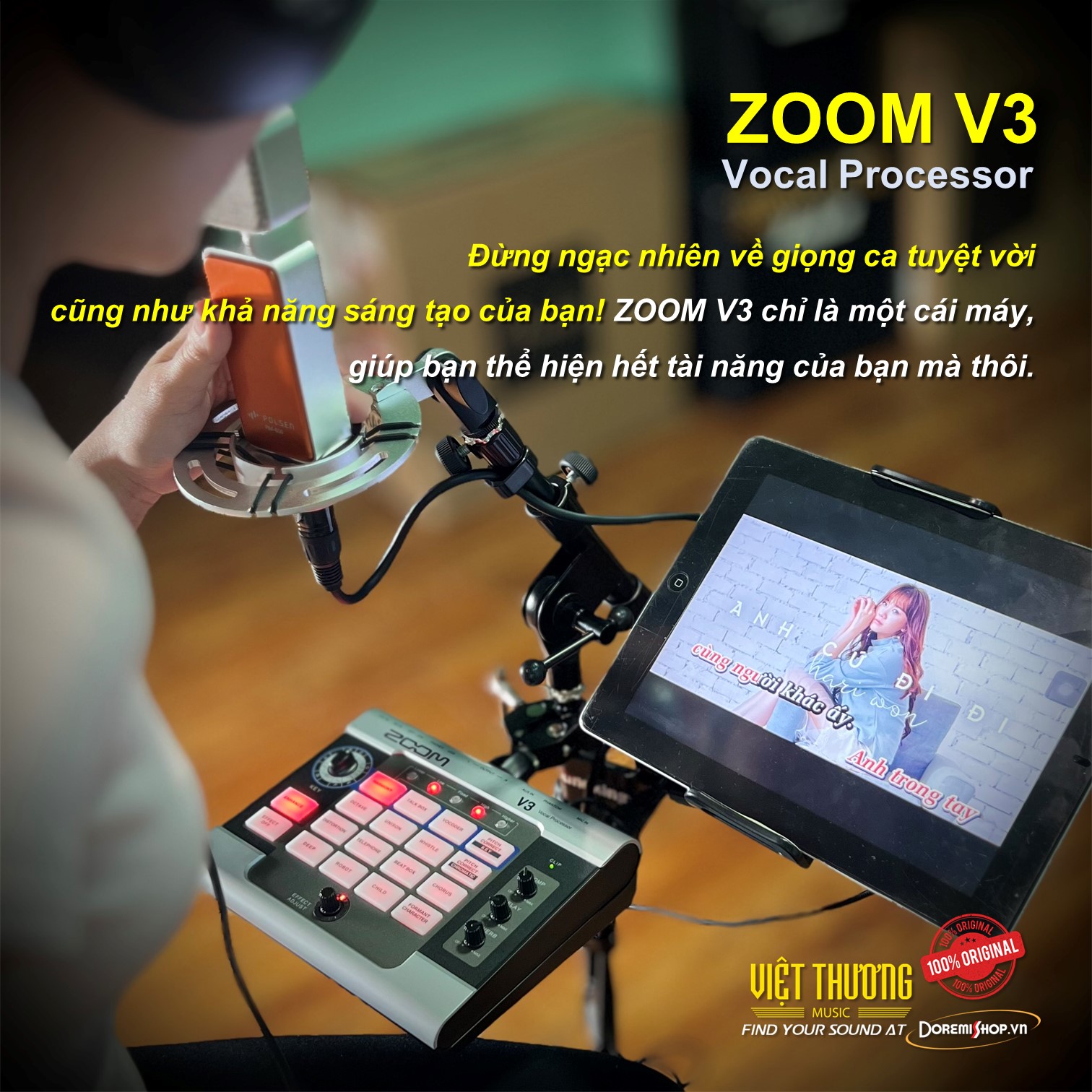 Hiệu ứng âm thanh cho Ca Sĩ ZOOM Vocal Processor V3 chính hãng