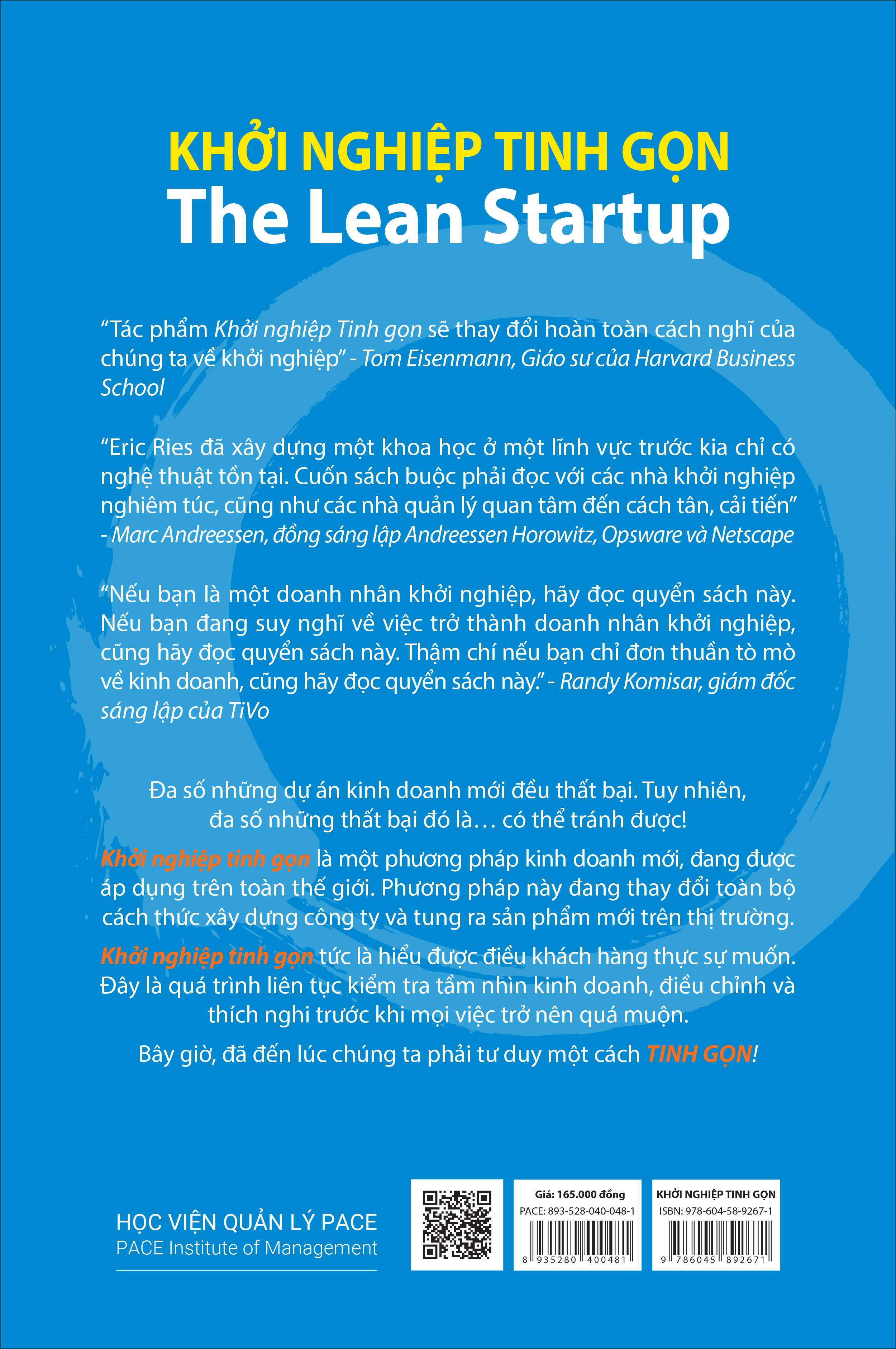 Sách - Khởi Nghiệp Tinh Gọn (The Lean Startup) - Eric Ries - PACE Books