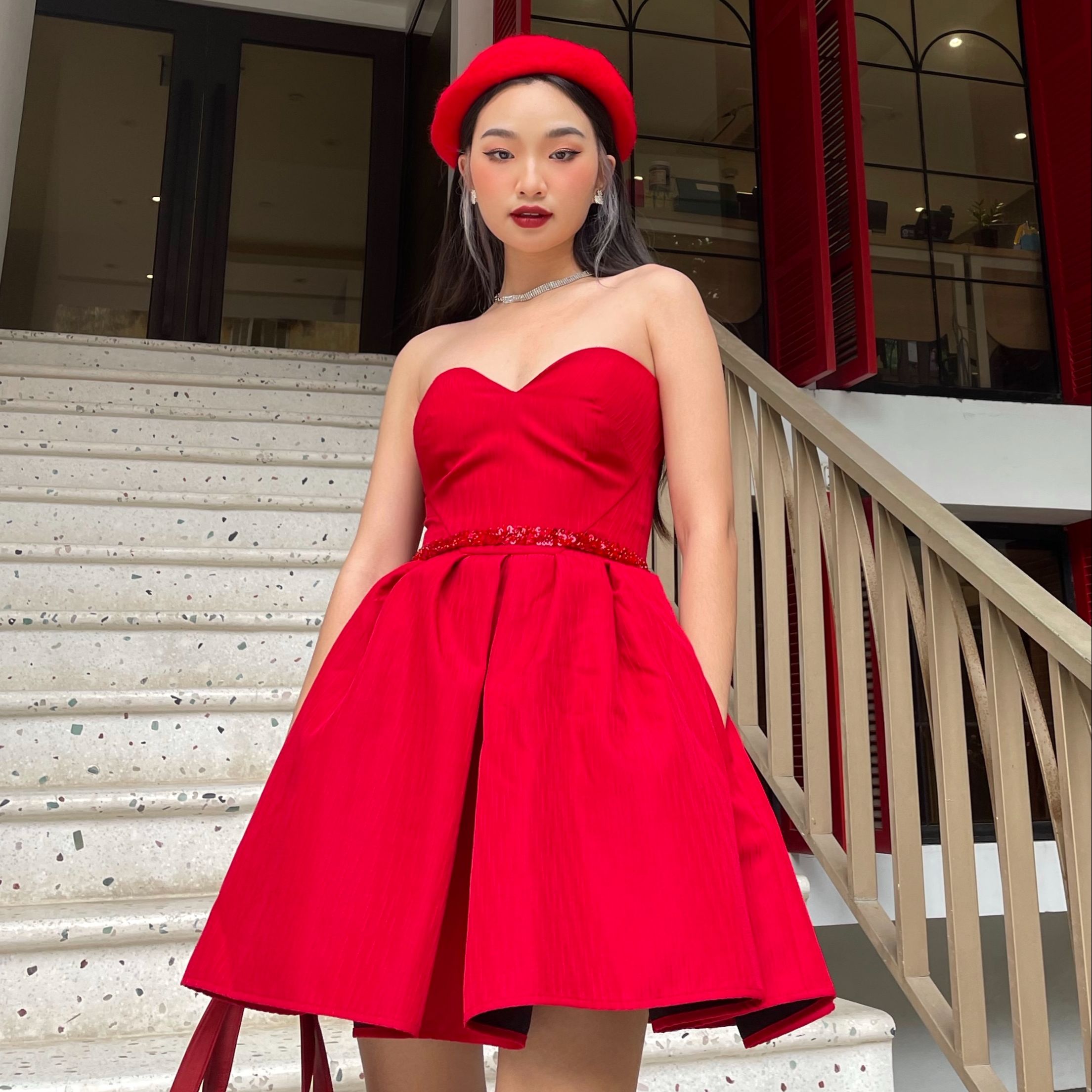 JUBIN STUDIO I Đầm xòe ngực trái tim nữ tính (Lucile Dress)