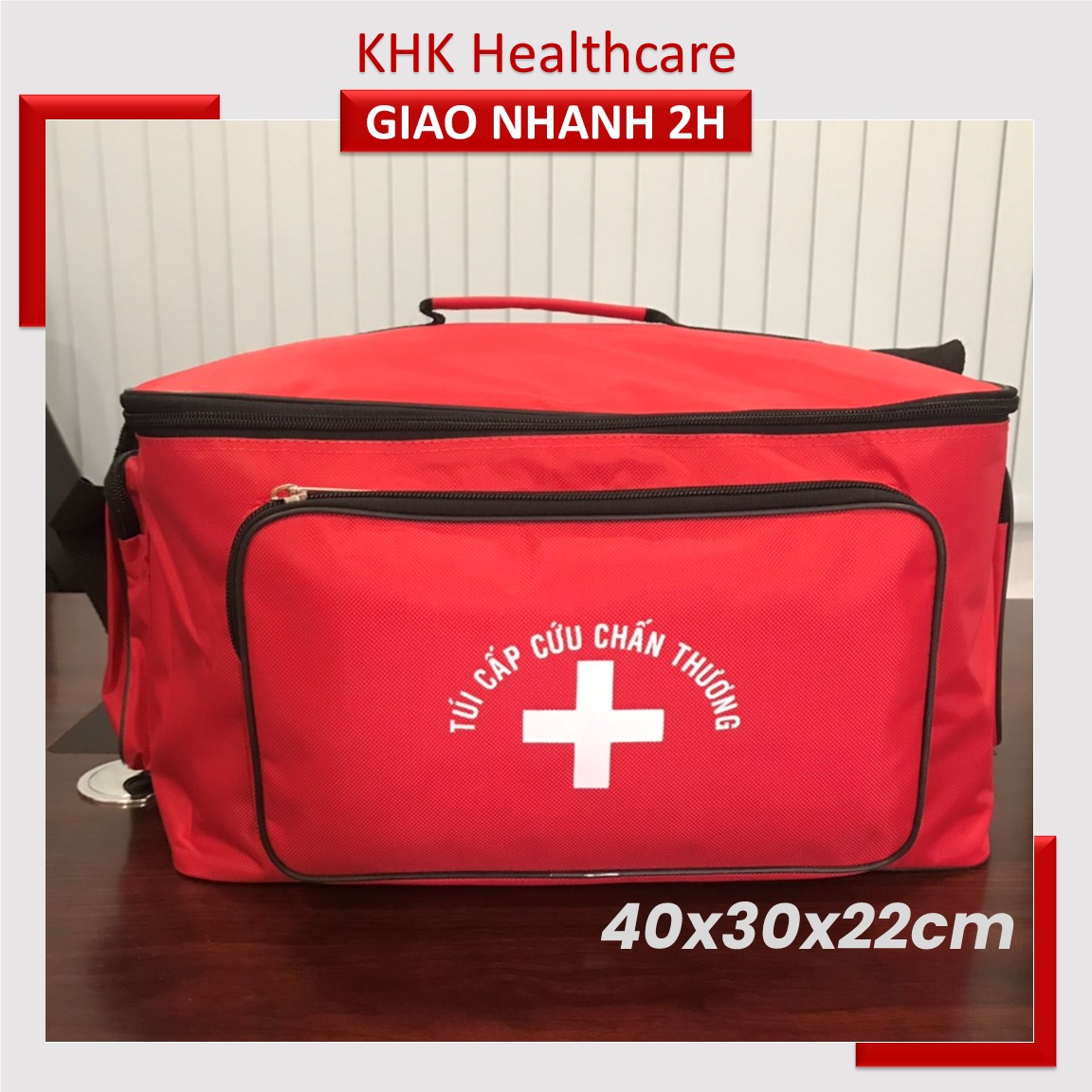 Túi cứu thương đỏ cao cấp cỡ lớn loại C (size L) theo chuẩn Bộ Y Tế