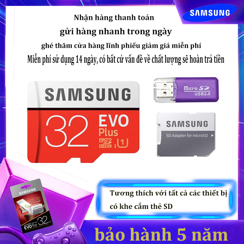 [Giảm giá / triết khấu 12% ] Thẻ nhớ Micro SD  Thẻ nhớ Class 10 Samsung EVO Plus 32GB U1 4K- W60MB-R100MB With Adapter  kèm Adapter