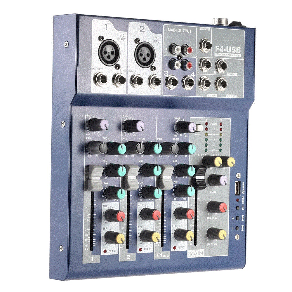 [HCM]Bộ trộn âm thanh Mixer F4-USB