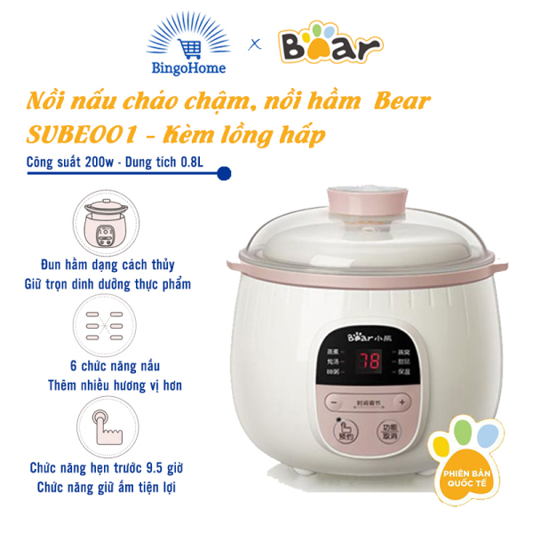 Giá bán Nồi nấu chậm Bear 0,8L SUBE001 | Hàng Quốc Tế | Bảo hành 18 tháng