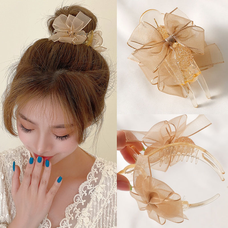 1 kẹp tóc nữ 3 răng Nơ xinh càng cua Hàn Quốc duyên dáng