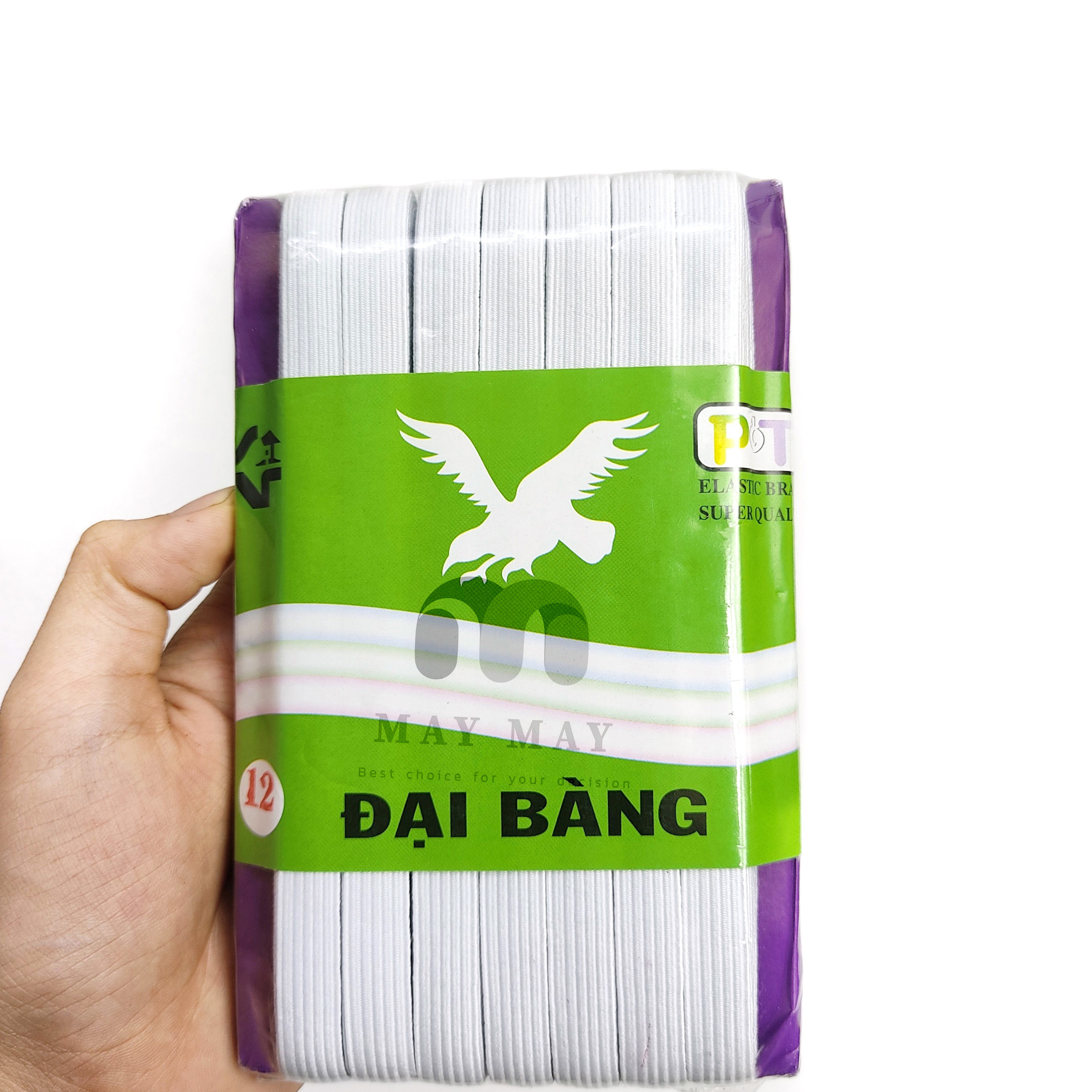 Thun / Chun dẹp đại bàng tím 1 vĩ 20m sử dụng làm chun quần áo