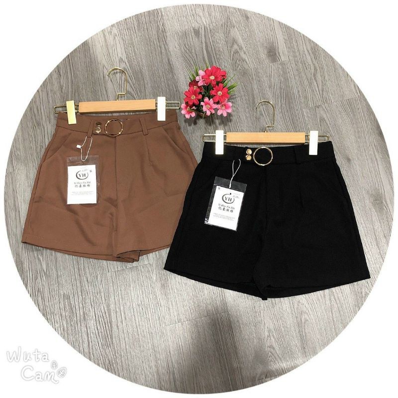 QUẦN SHORT CẠP CAO ĐAI 2 CÚC BẤM