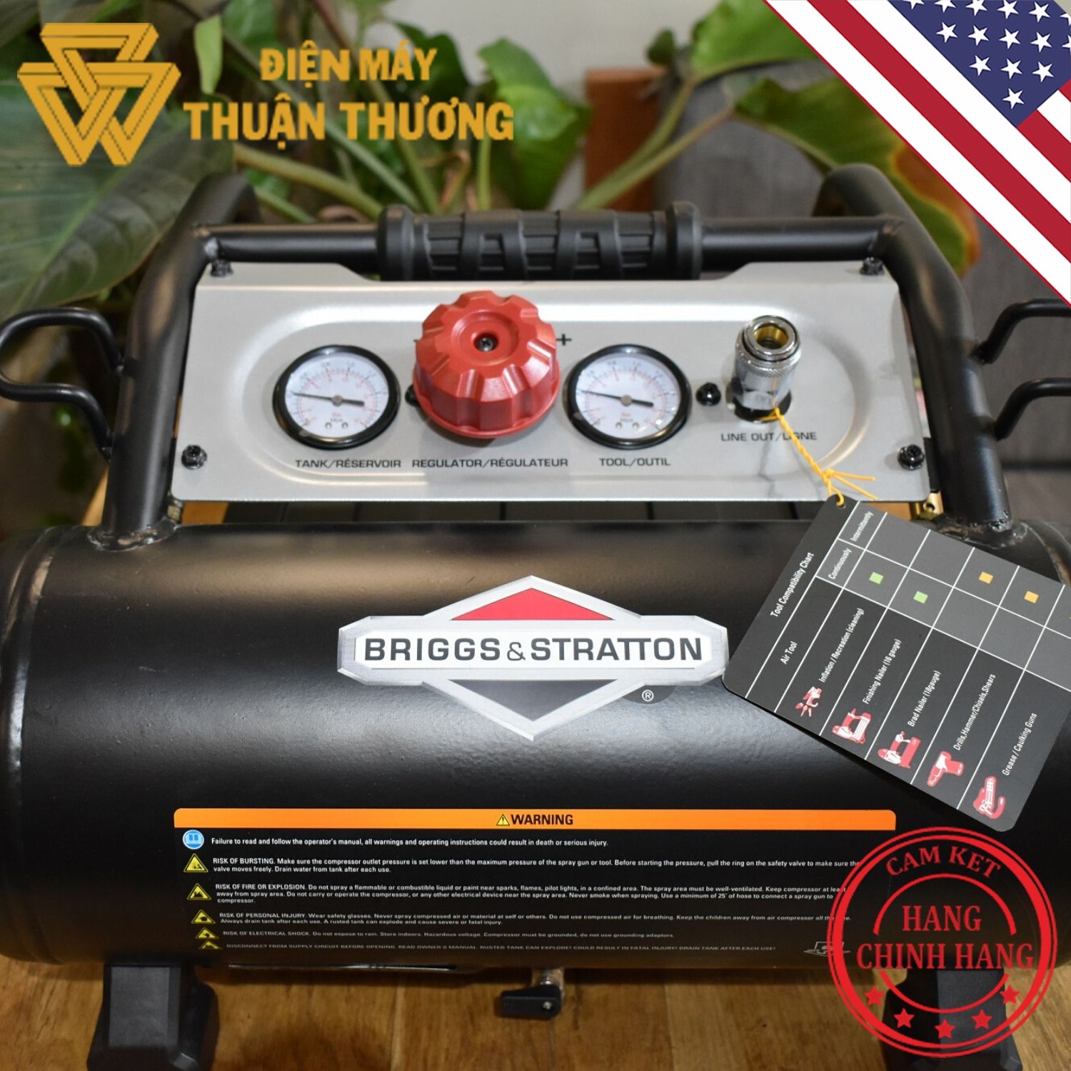 Máy Nén Khí 1.8HP 10L Briggs&Stratton 0201081