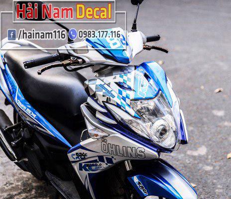 Tem Trùm Nouvo 5 SX Xanh Trắng Ohlins