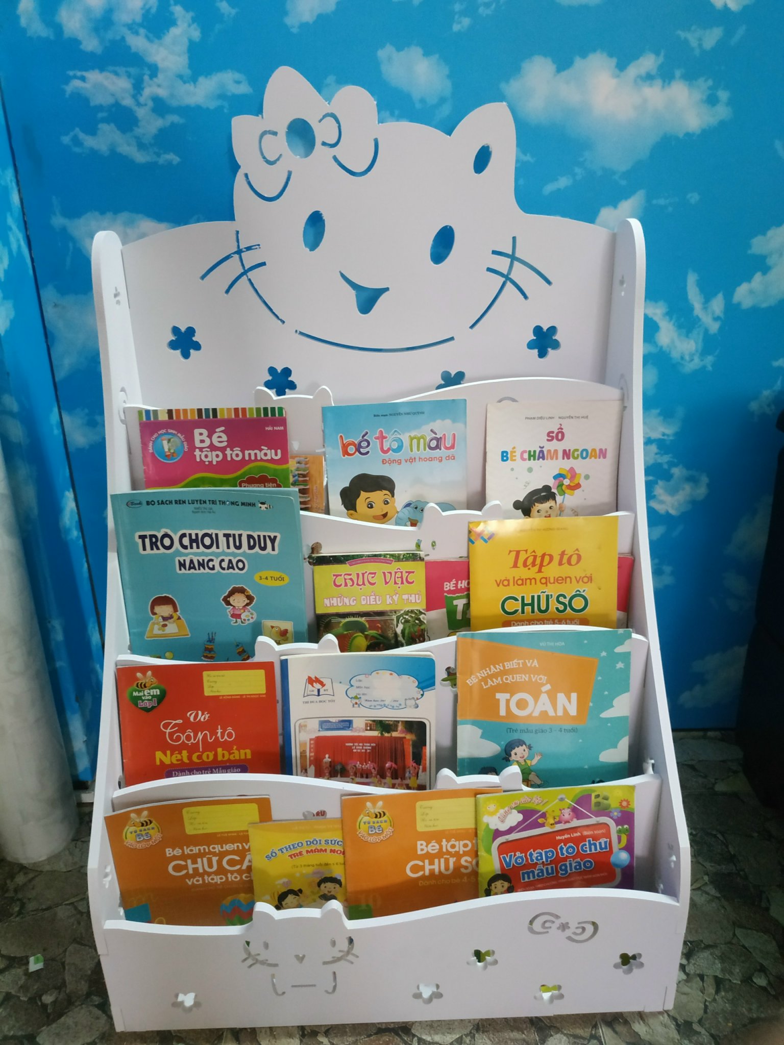 Kệ giá sách Hello Kitty đựng đồ đa năng tự tháo lắp đa năng (3 size)
