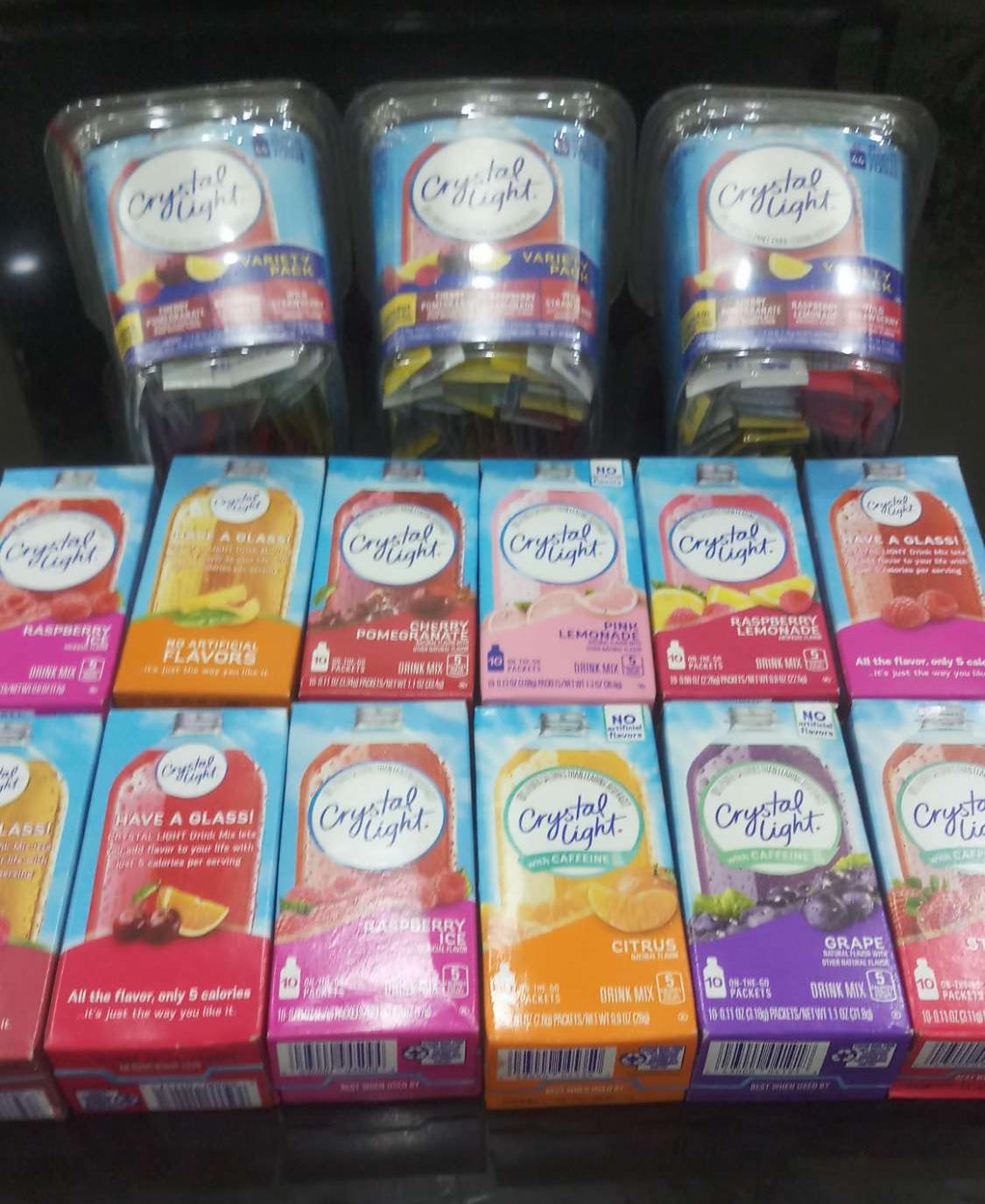 Crystal light pha nước đủ vị ăn kiêng 10 gói mix vị