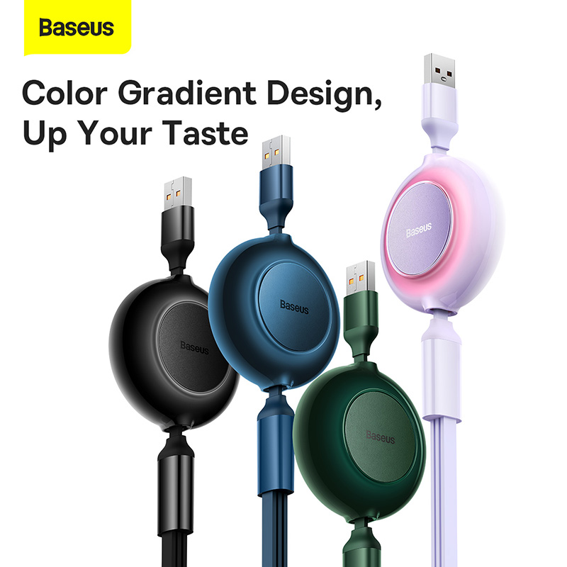 Baseus 3 in 1 USB C cable 66W 110cm retractable Type C micro USB cable for MacBook Samsung 6A fast charge data wire cord