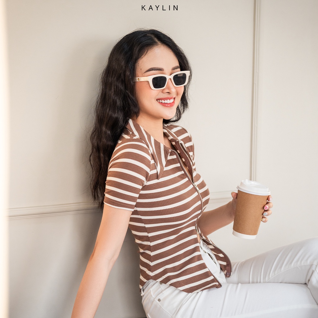 Áo KAYLIN sọc dây kéo 2 đầu - N1804