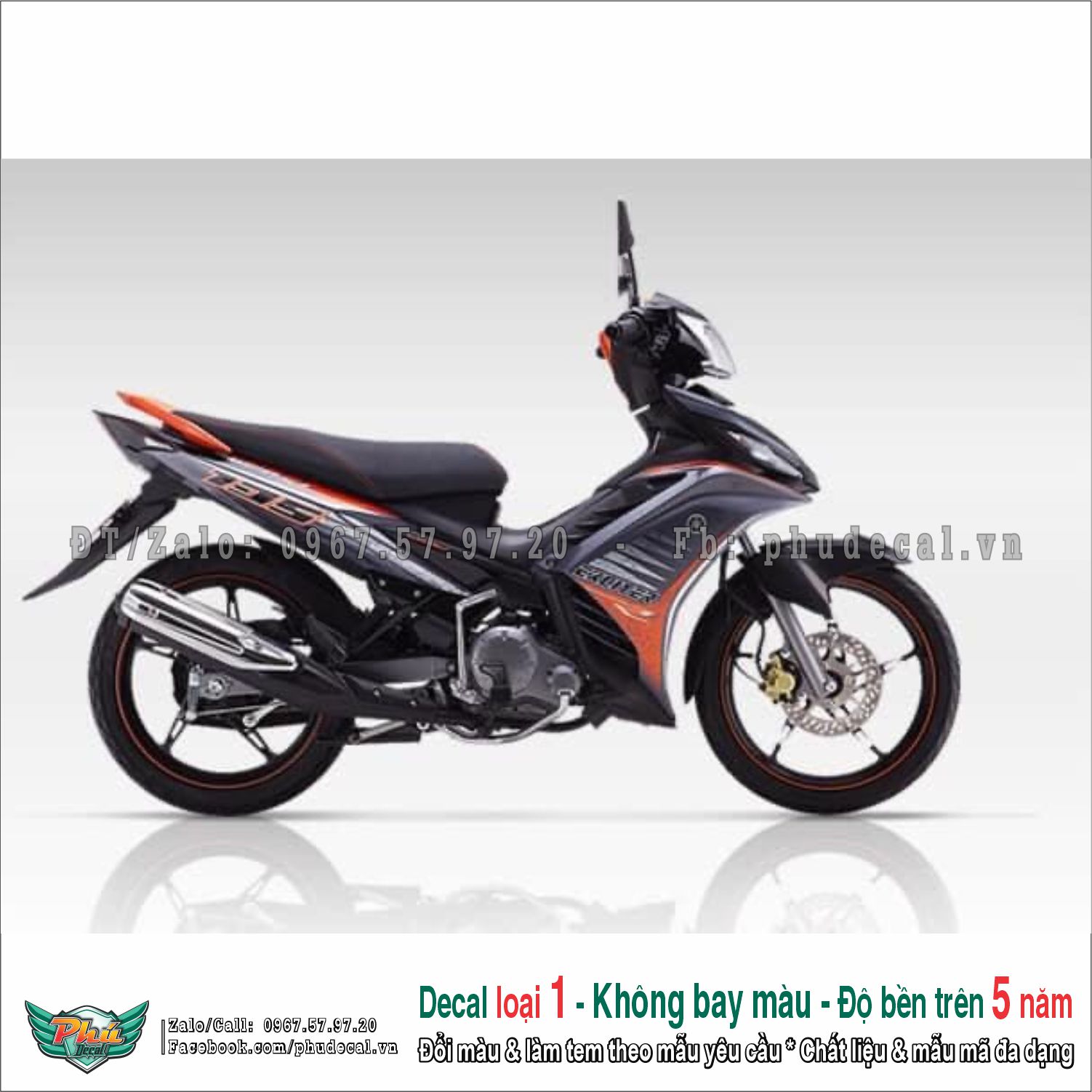 Tem rời exciter 135 xám cam