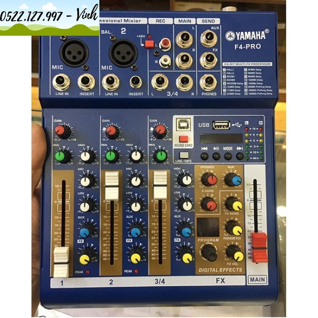 [HCM]Mixer Yamaha F4 PRO Bluetooth Tích hợp vang số 16 chế độ vang Thiết Bị Livestream 2022