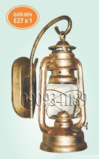 [HCM]ĐÈN VÁCH TƯỜNG NGOÀI TRỜI HABALI - ĐÈN GẮN TƯỜNG CỔ ĐIỂN Tặng kèm bóng LED