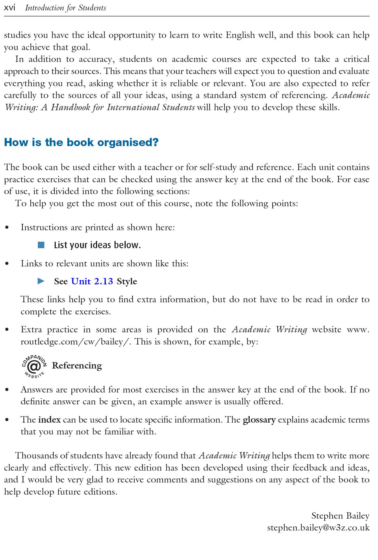 Academic Writing A Handbook for International Students by Stephen Bailey (Sách đen trắng)