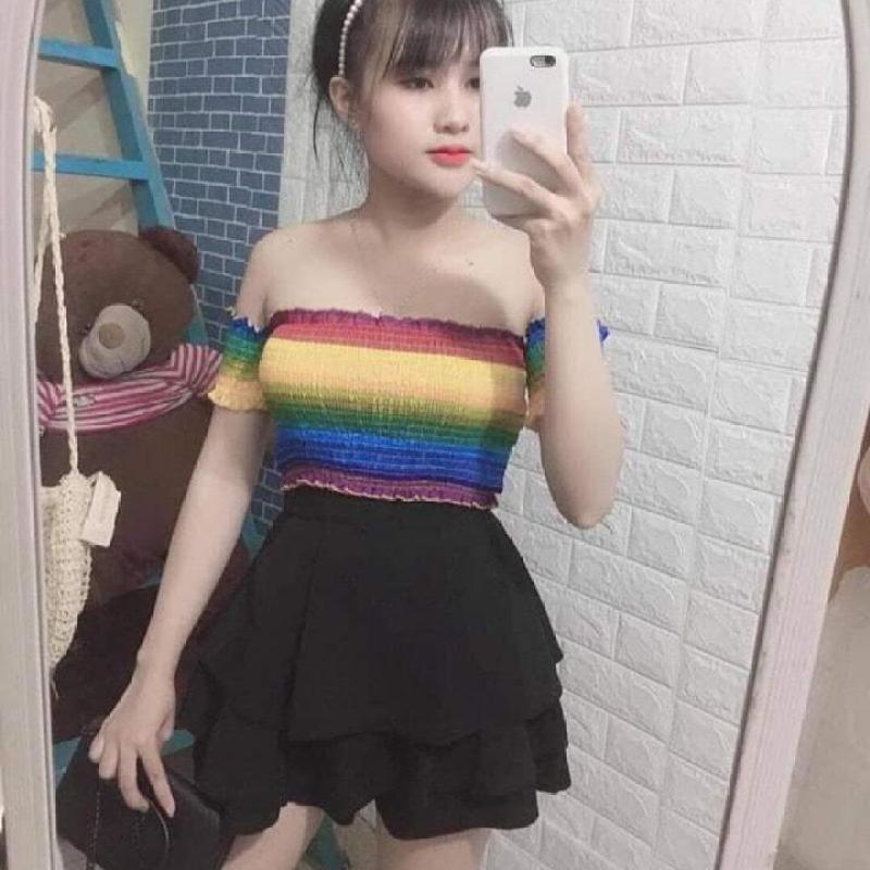SET ĐỒ BỘ ÁO BẸT VAI KÈM CHÂN VÁY 2 TẦNG 3 TẦNG TÙY SỰ LỰA TRỌN 7654
