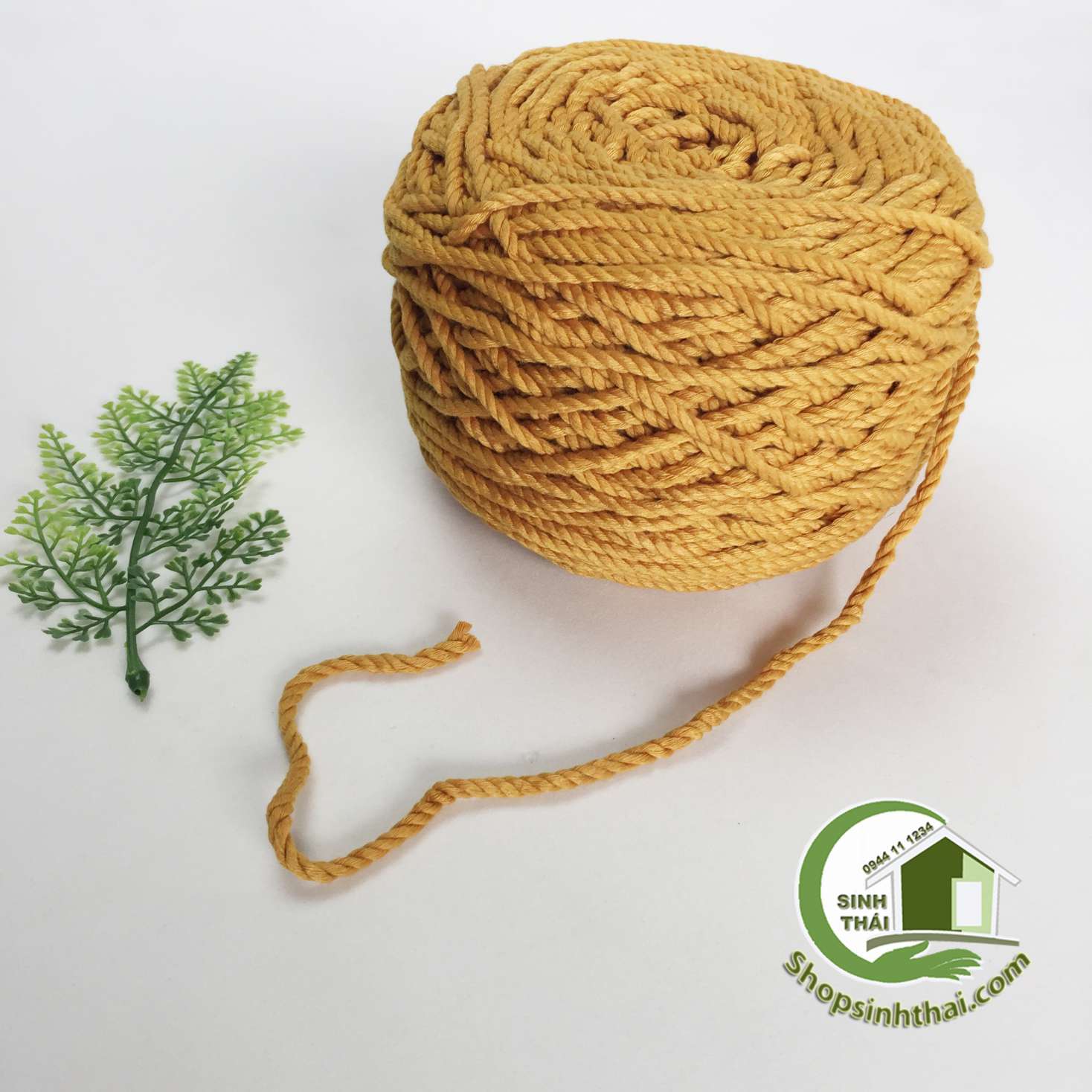 [HCM]Dây thừng mềm màu cam - dây thừng se Macrame cotton dày 7mm [ 1 mét ]