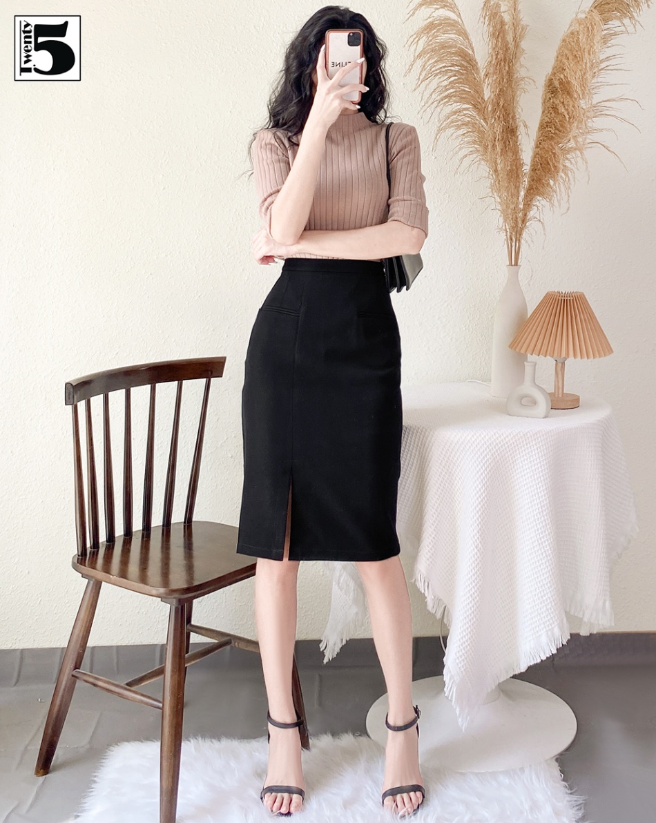 Chân váy dài, xẻ chéo Twenty.Five SC43