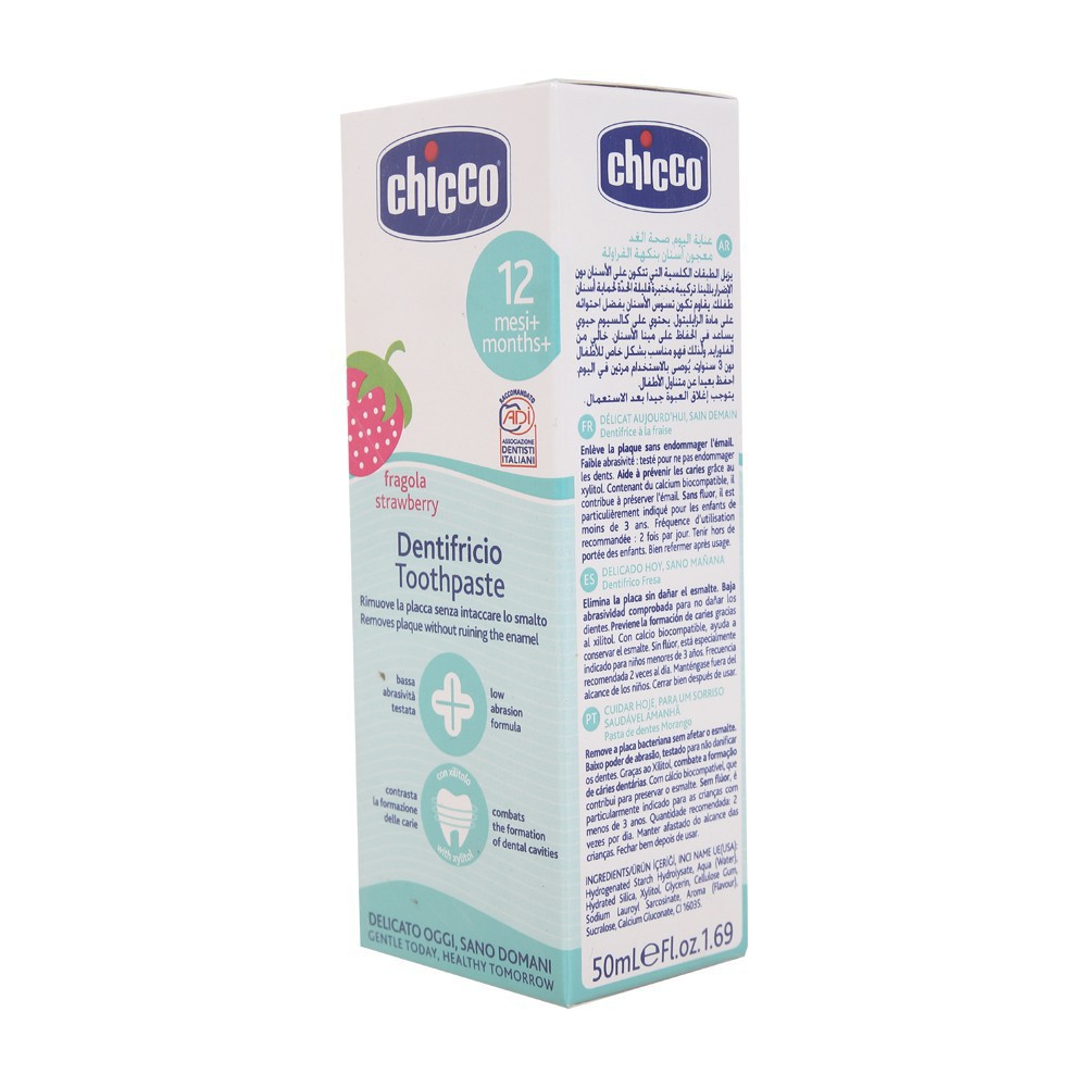 Kem Đánh Răng Hương Dâu 12M+ Chicco Nuốt Được