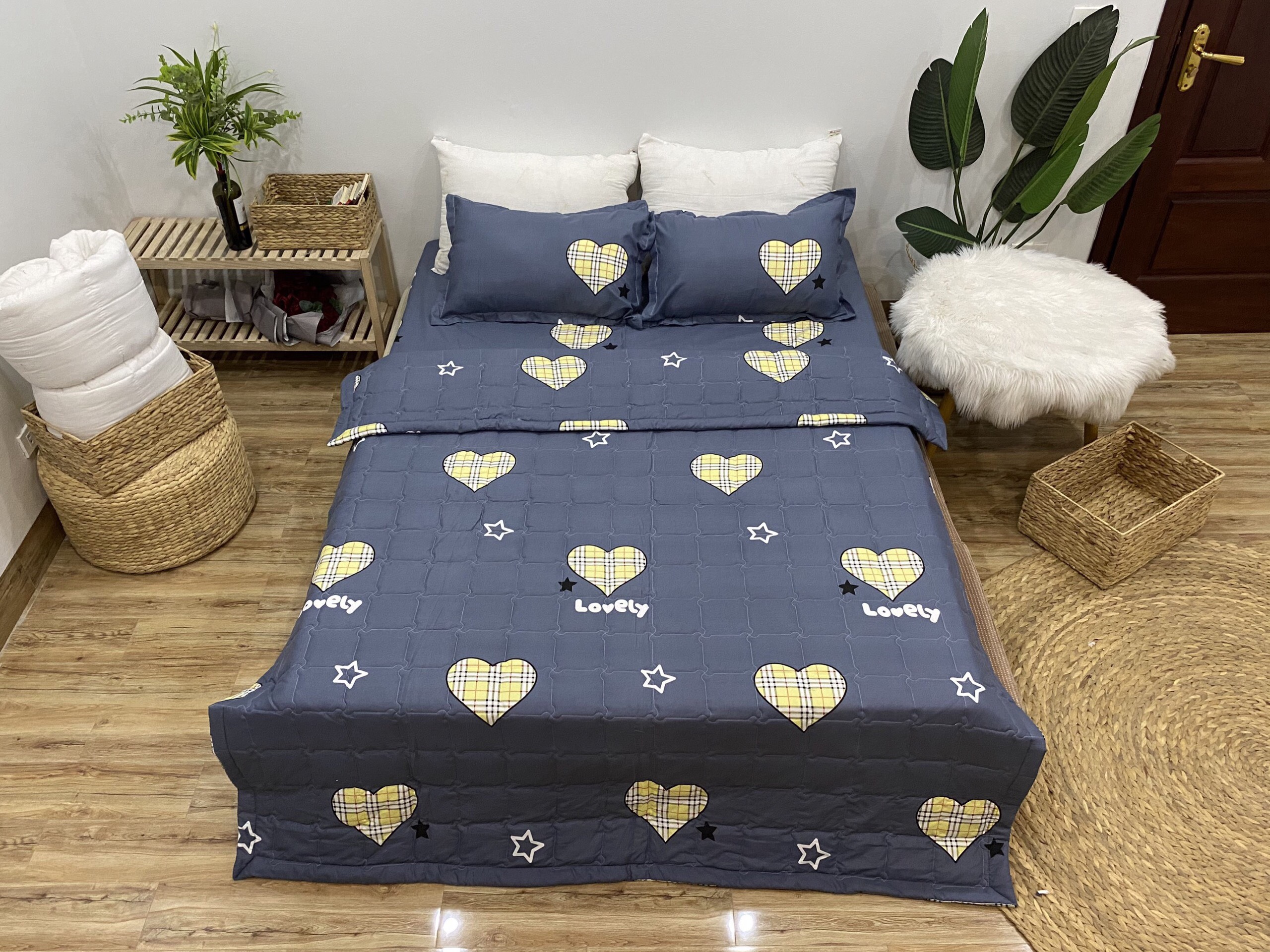 Bộ Ga Gối Cotton Poly NVC Bedding - Nhiều Mẫu Lựa Chọn ( 1 Ga + 2 Vỏ Gối )