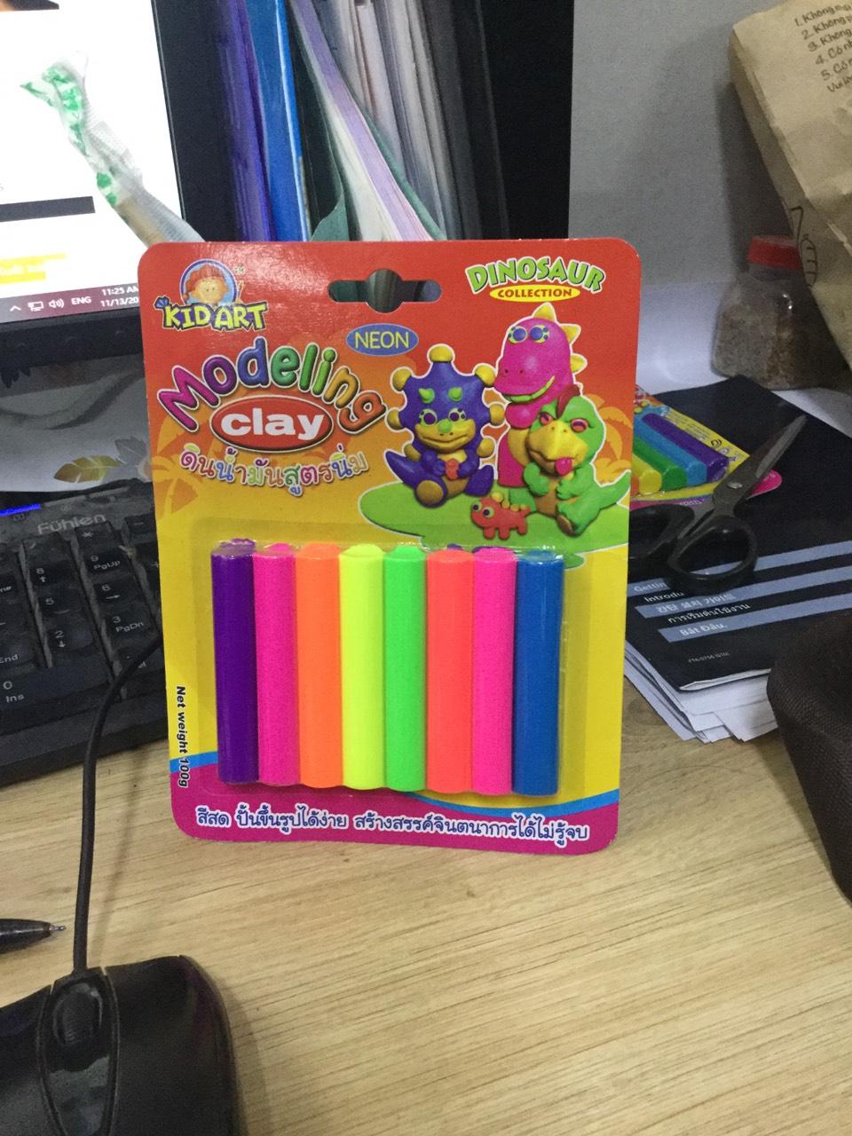 Đất nặn 8 màu neon Kidart