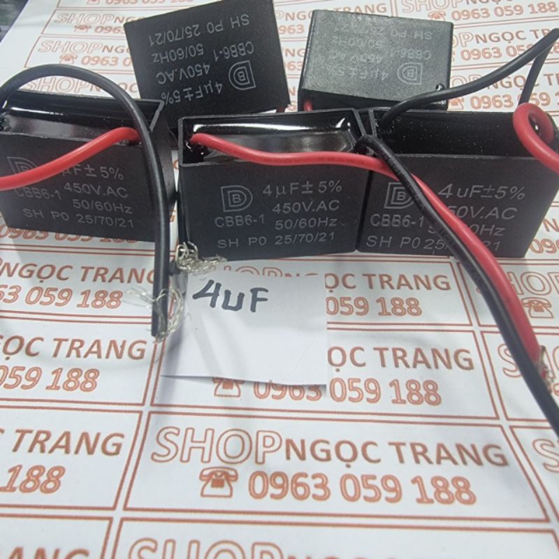 5 tụ quạt 4mf - 450v - combo 5 cái