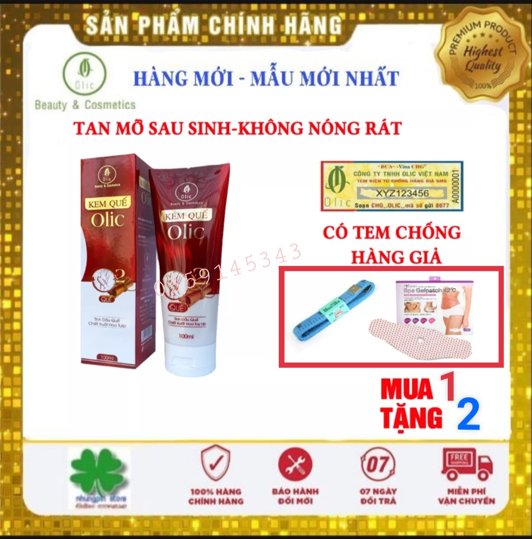 Kem tan mỡ Olic - Tặng 1 miếng dán tan mỡ và thước dây