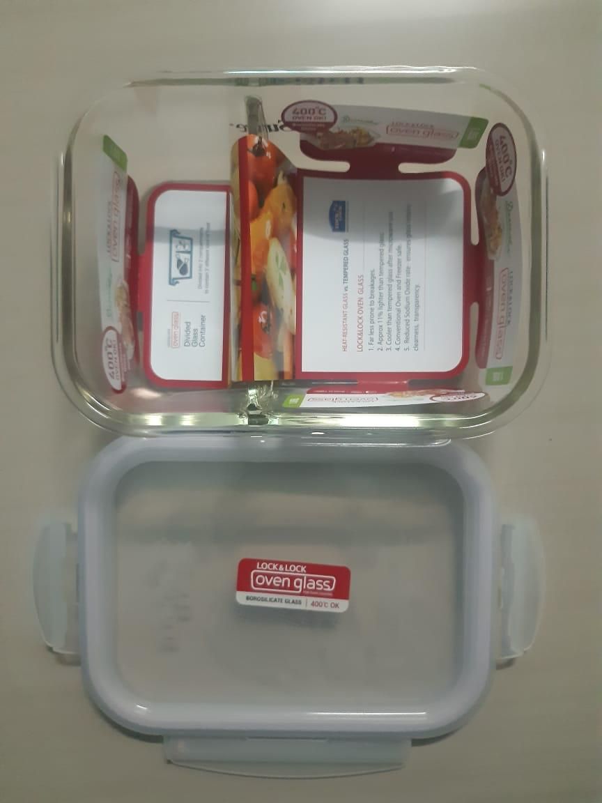 Hộp Thủy Tinh 2 Ngăn Lock&Lock 1.05L(Quà tặng từ Pediasure Abbott)
