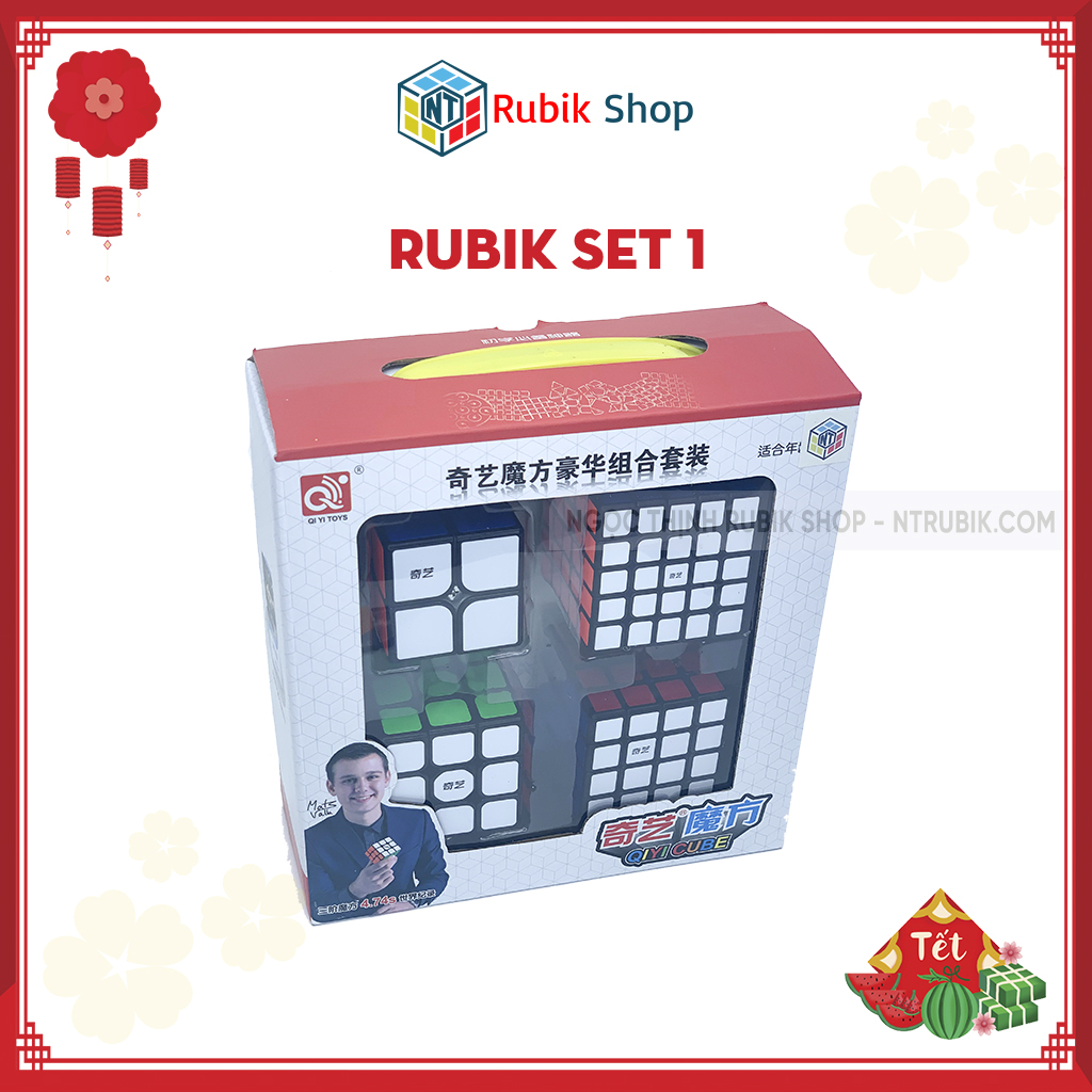 Set 1 Combo 4 Rubik Qidi 2x2,Sailing 3x3,Qiyuan 4x4, Qizheng 5x5- QiYi